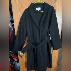 Time and Tru Black Trench Coat